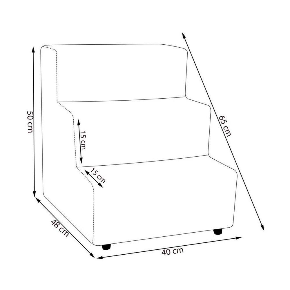 Escada Pet Almofadada 3 Degraus Para Cães E Gatos Veludo Cappucino - 8