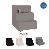 Escada Pet Almofadada 3 Degraus Para Cães E Gatos Veludo Cappucino - 7