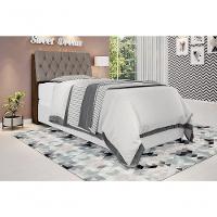 Cabeceira Box Solteiro 0,88 Isis Malbec Com Capitonê Capuccino - Framar Móveis - 1