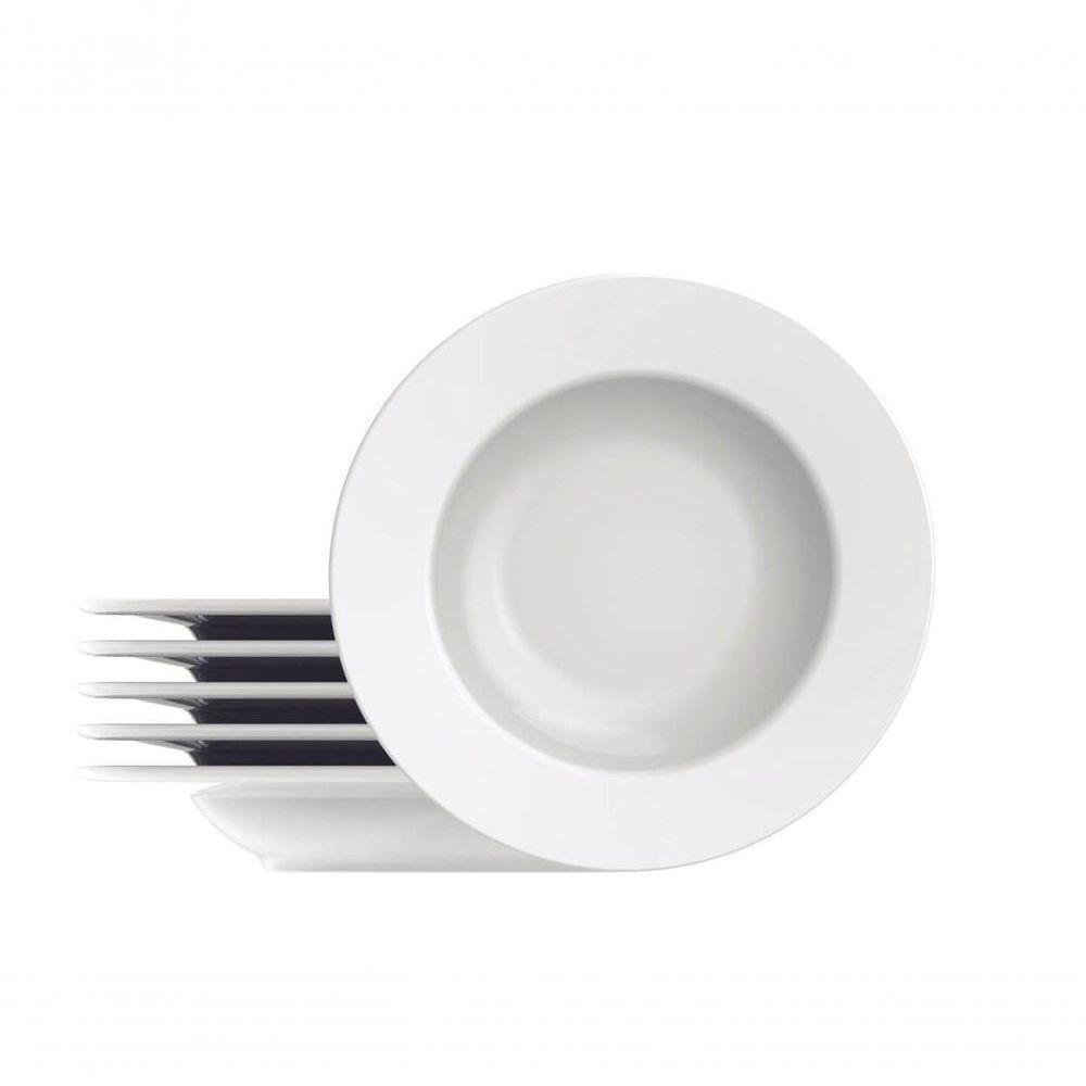 Conjunto De Pratos Fundo Tramontina Maria Augusta Em Porcelana 23cm 6 Peças - 1