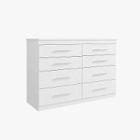 Cômoda Grande 8 Gavetas Quarto Casal Ou Solteiro Branco Branco - 2