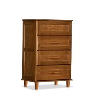 Cômoda Rústica Madeira Maciça 4 Gavetas Chicago Marrom Castanho Castanho - 2