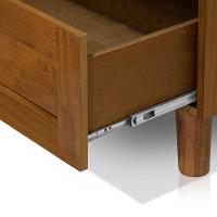 Cômoda Rústica Madeira Maciça 4 Gavetas Chicago Marrom Castanho Castanho - 3