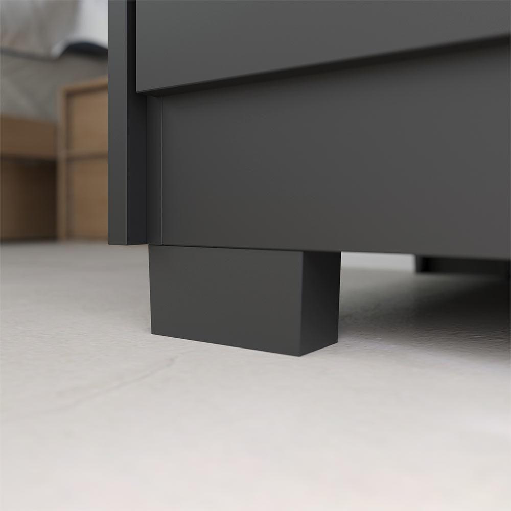 Cômoda Alta Gaveteiro Para Quarto 5 Gavetas Preto Fosco Preto Fosco - 3