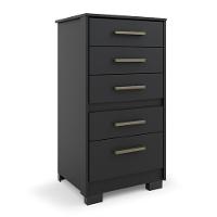 Cômoda Alta Gaveteiro Para Quarto 5 Gavetas Preto Fosco Preto Fosco - 2