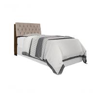 Cabeceira Box Solteiro 0,88 Isis Malbec Com Capitonê Bege - Framar Móveis