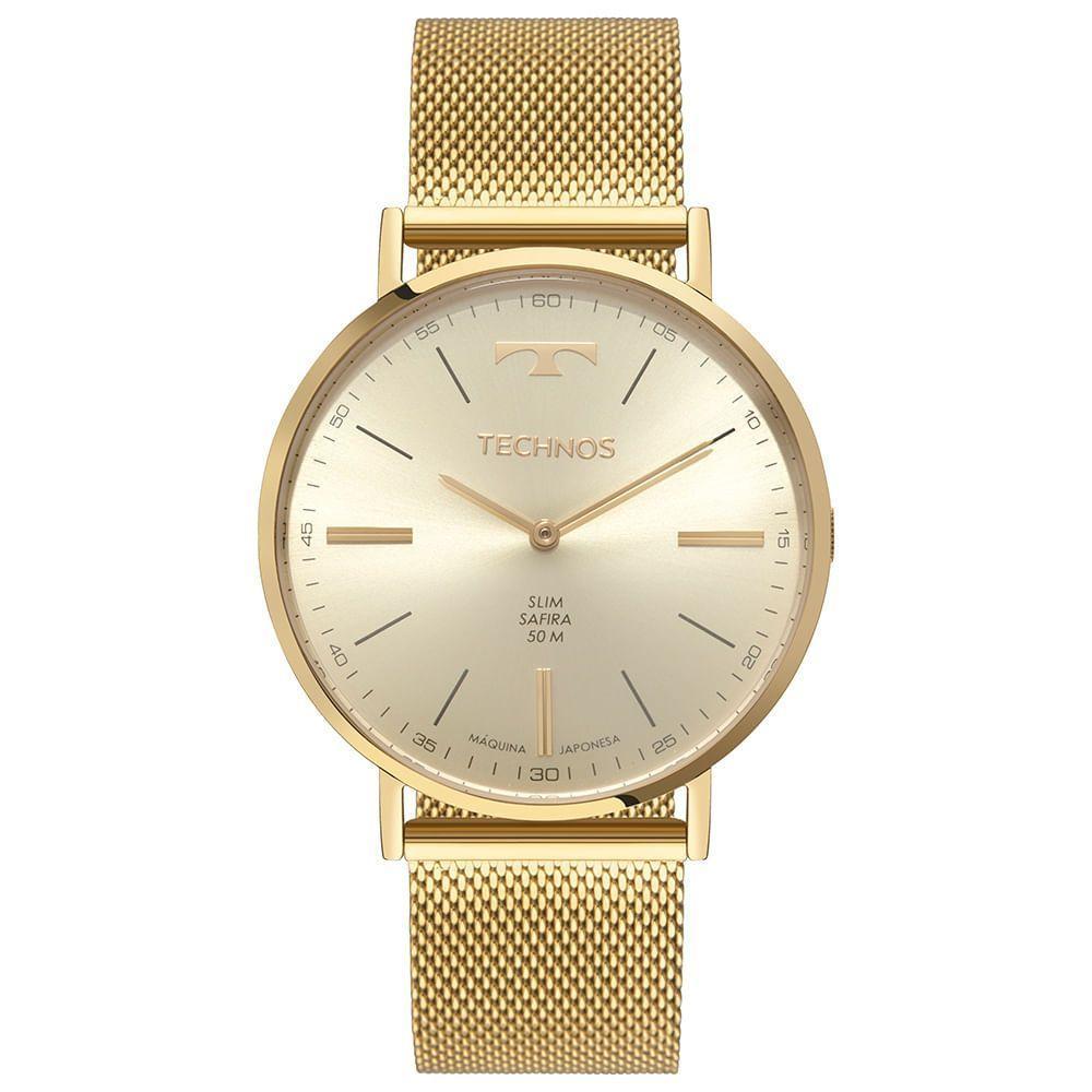 Relógio Technos Masculino Slim Dourado - 2025lum-1x - 1