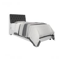 Cabeceira Box Solteiro 0,88 Isis Branco Com Capitonê Preto - Framar Móveis - 2