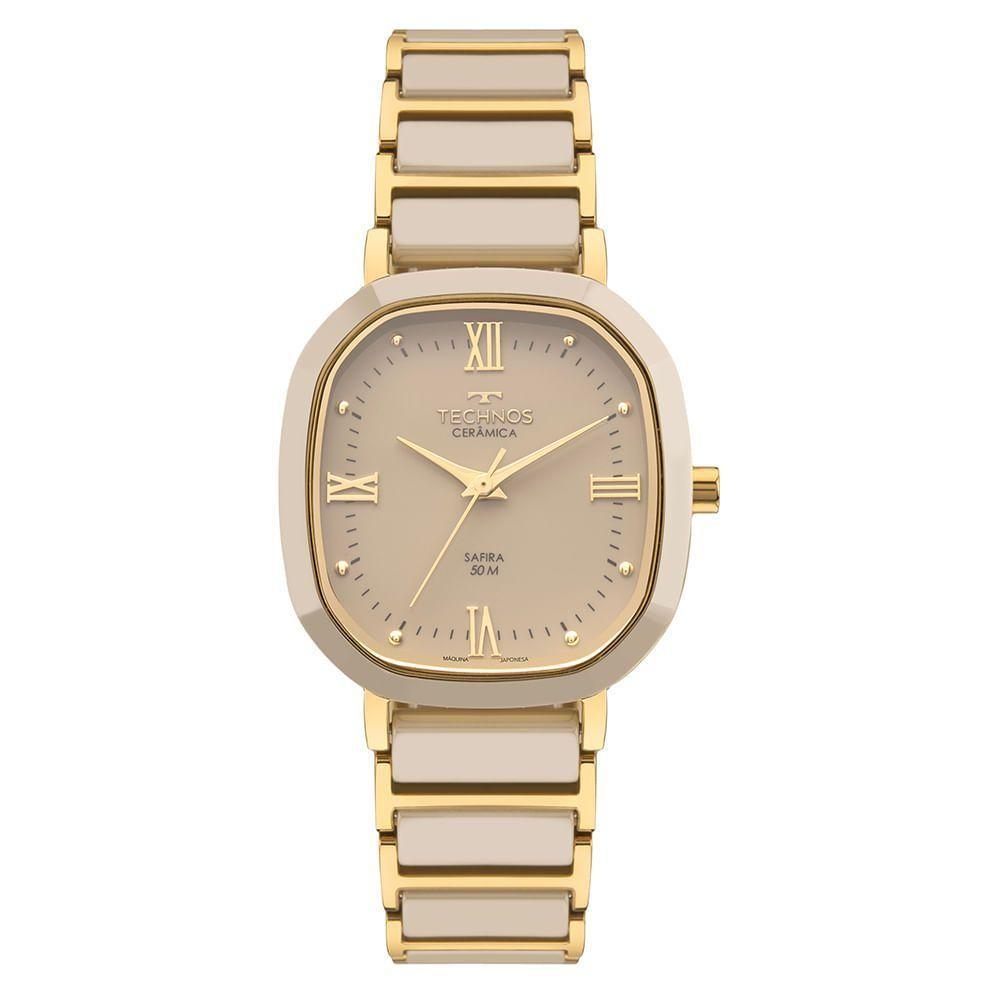 Relógio Technos Feminino Ceramic Sapphire Dourado - 2035ner-1x - 1