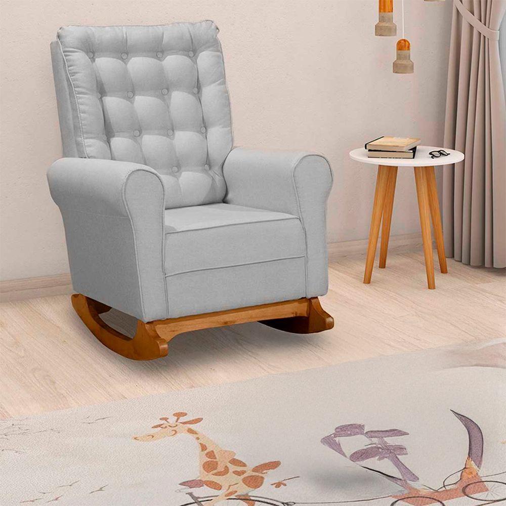 Poltrona Para Amamentação Paris Linho Ds Home Linho Cinza - 4