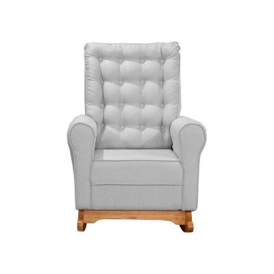 Poltrona Para Amamentação Paris Linho Ds Home Linho Cinza