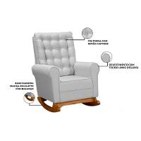 Poltrona Para Amamentação Paris Linho Ds Home Linho Cinza - 3