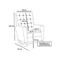 Poltrona Para Amamentação Paris Linho Ds Home Linho Cinza - 5