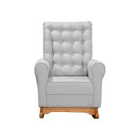 Poltrona Para Amamentação Com Puff Paris Linho Ds Home Linho Cinza - 2