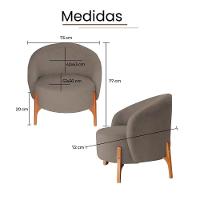 Poltrona Decorativa Luxo Com Puff Ariela Bouclê Ds Home Bouclê Marrom - 8