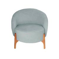 Poltrona Decorativa Luxo Com Puff Ariela Bouclê Ds Home Bouclê Cinza Claro - 2