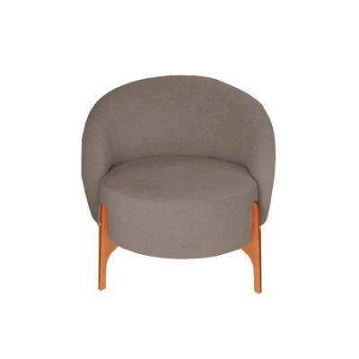 Poltrona Decorativa Luxo Ariela Bouclê Ds Home Bouclê Marrom