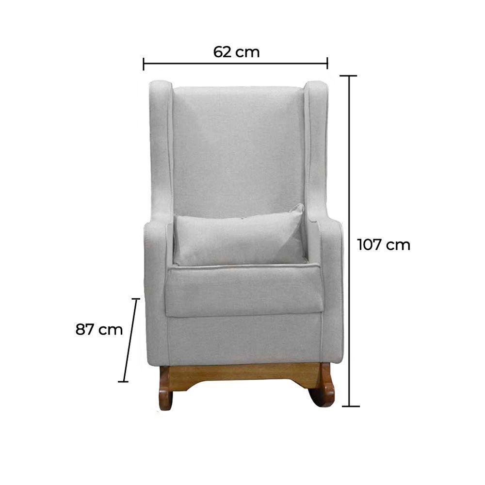 Poltrona De Leitura Retrô Linho Ds Home Linho Cinza - 6