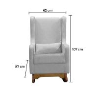 Poltrona De Leitura Retrô Linho Ds Home Linho Cinza - 6