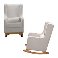 Poltrona De Leitura Com Puff Retrô Linho Ds Home Linho Bege - 2