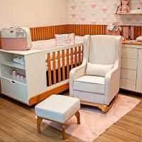 Poltrona De Leitura Com Puff Retrô Linho Ds Home Linho Bege - 6