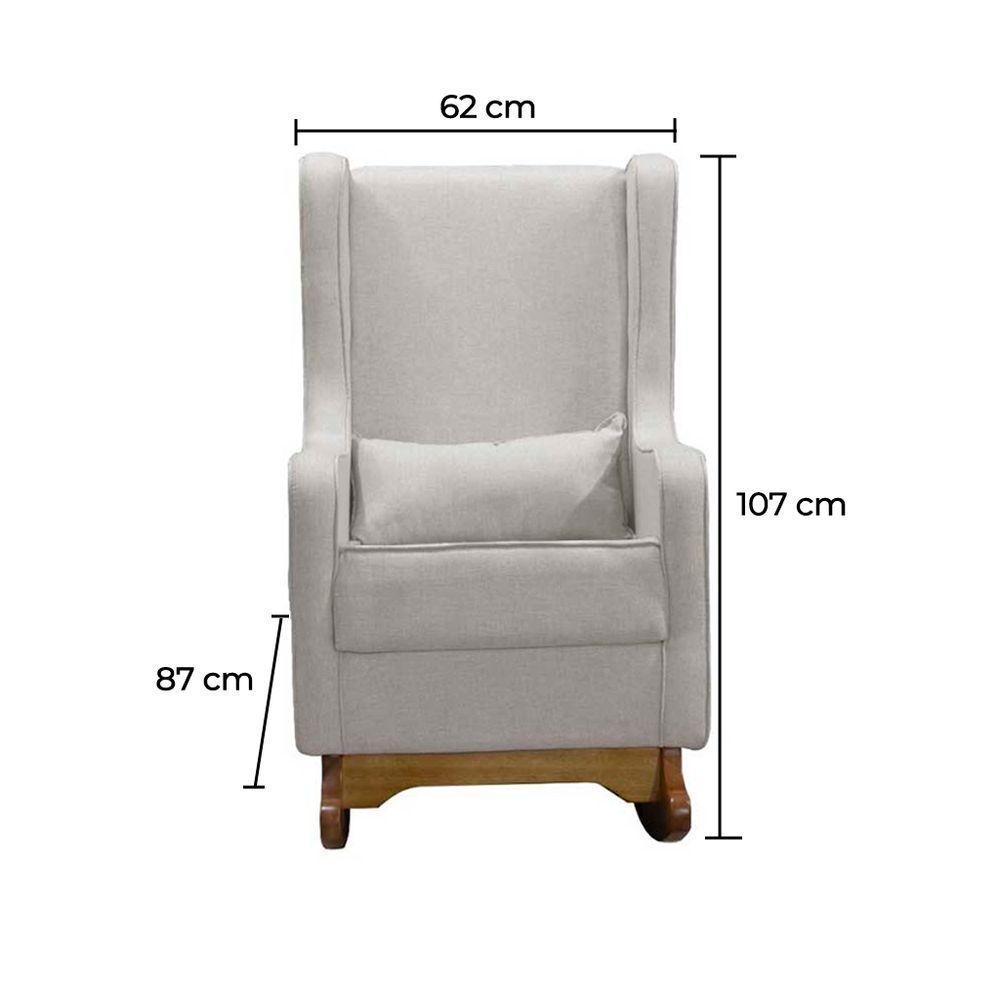 Poltrona De Leitura Retrô Linho Ds Home Linho Bege - 6