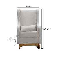 Poltrona De Leitura Retrô Linho Ds Home Linho Bege - 6