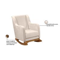 Poltrona De Amamentação Com Balanç Aquila Linho Ds Home Veludo Off White - 2