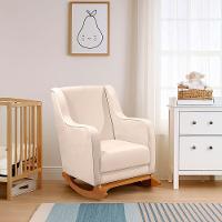 Poltrona De Amamentação Com Balanç Aquila Linho Ds Home Veludo Off White