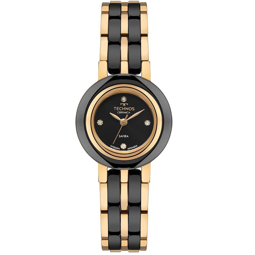 Relógio Technos Feminino Ceramic Sapphire Dourado - 5y36ac-1p - 1
