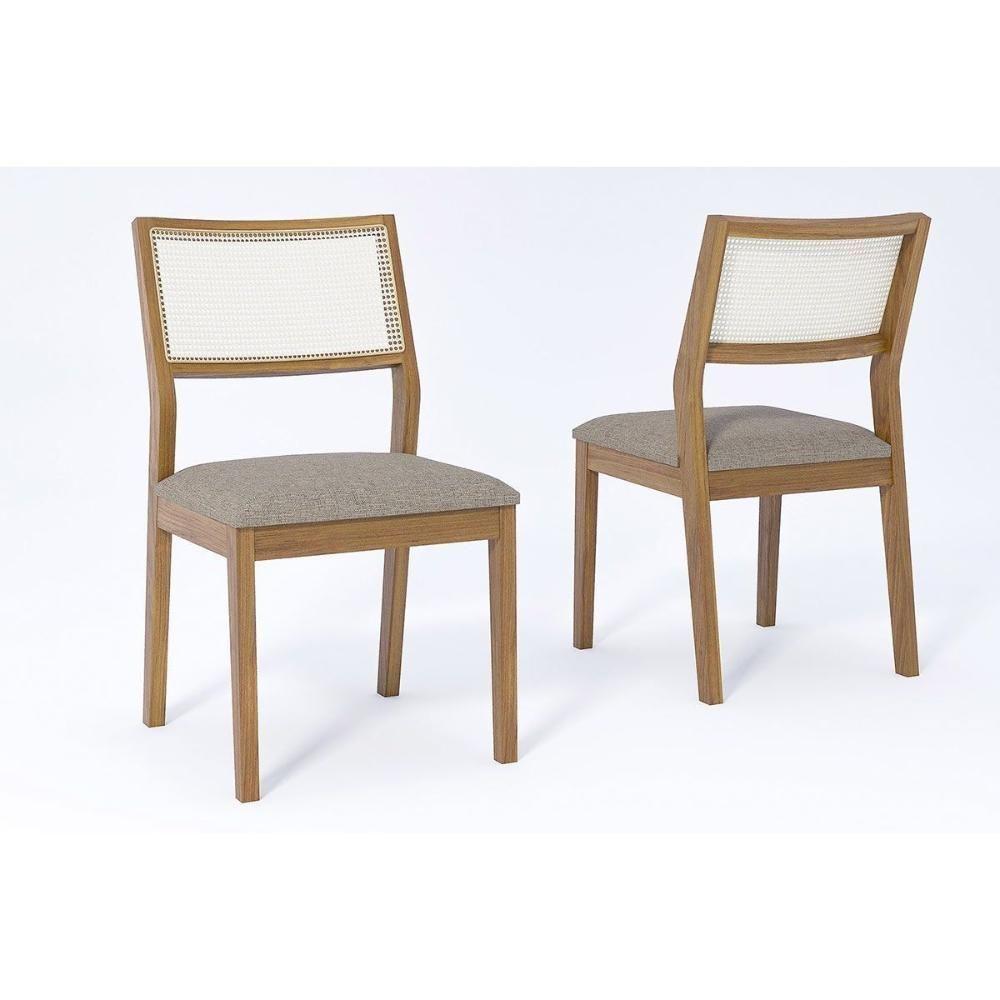 Cadeira De Cozinha Bella Kit 2 Un Carvalho-linho Bege - Cimol - 1