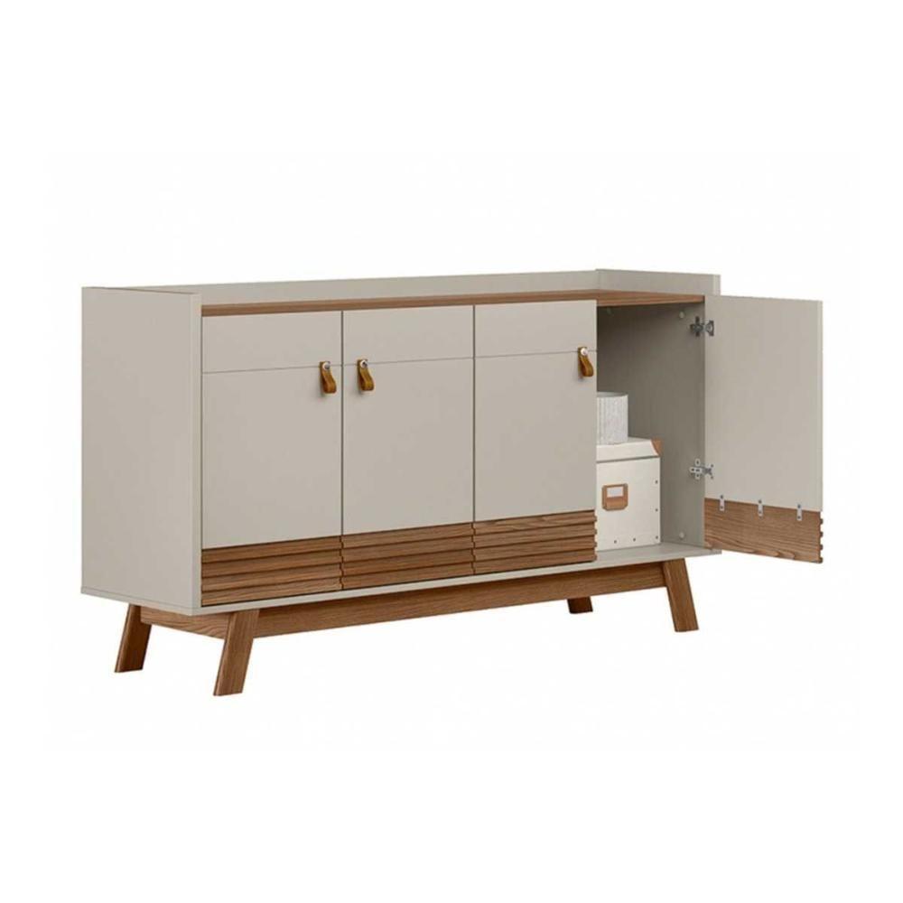 Buffet De Sala Jantar Abruzzo C- 4 Portas Nature-off White - Linea Brasil - 4