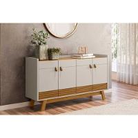 Buffet De Sala Jantar Abruzzo C- 4 Portas Nature-off White - Linea Brasil - 1