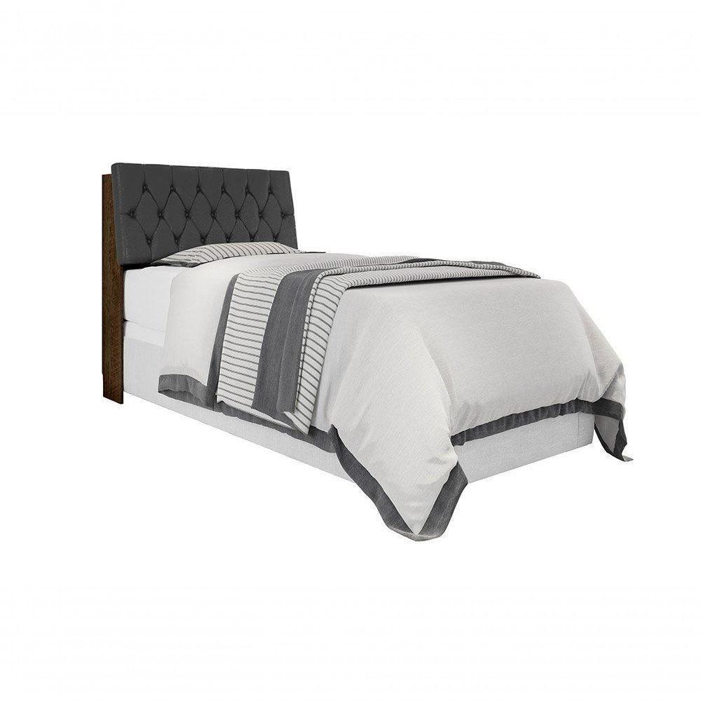 Cabeceira Box Solteiro 0,88 Isis Malbec Com Capitonê Preto - Framar Móveis - 4