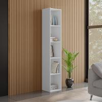 Estante Livreiro 4 Prateleiras 185x33 Cm Janaina Branco Reajl Moveis Branco - 1