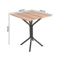 Mesa Com 4 Cadeiras Para Cozinha 68 Cm Preto Carvalho Manteiga - 3