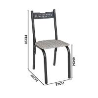 Mesa Com 4 Cadeiras Para Cozinha 68 Cm Preto Carvalho Manteiga