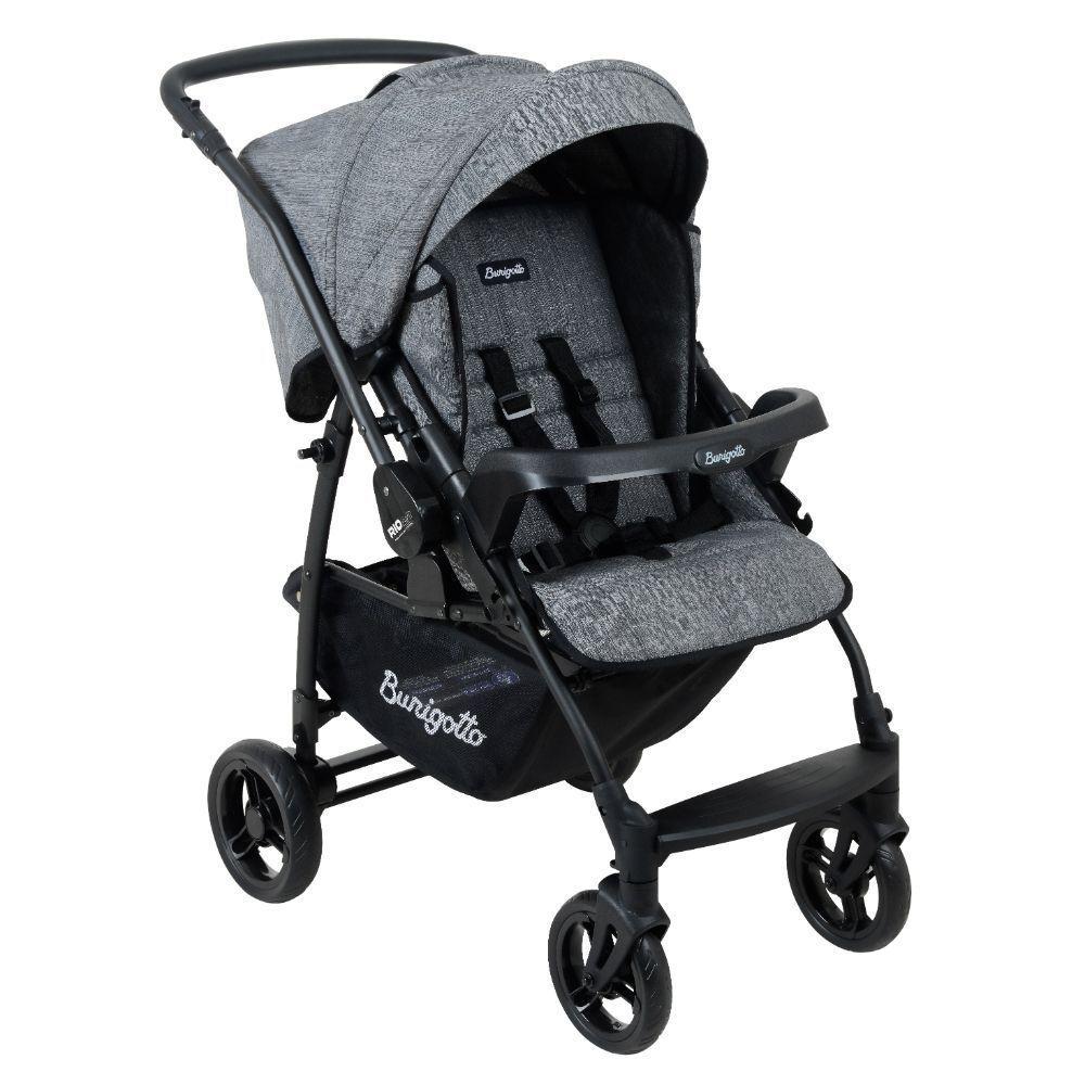 Travel System Burigotto Carrinho De Bebê Rio 22 Com Bebê Conforto Materna Cinza Mesclado - 4
