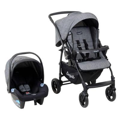 Travel System Burigotto Carrinho De Bebê Rio 22 Com Bebê Conforto Materna Cinza Mesclado