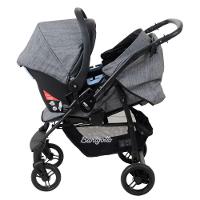 Travel System Burigotto Carrinho De Bebê Rio 22 Com Bebê Conforto Materna Cinza Mesclado - 3
