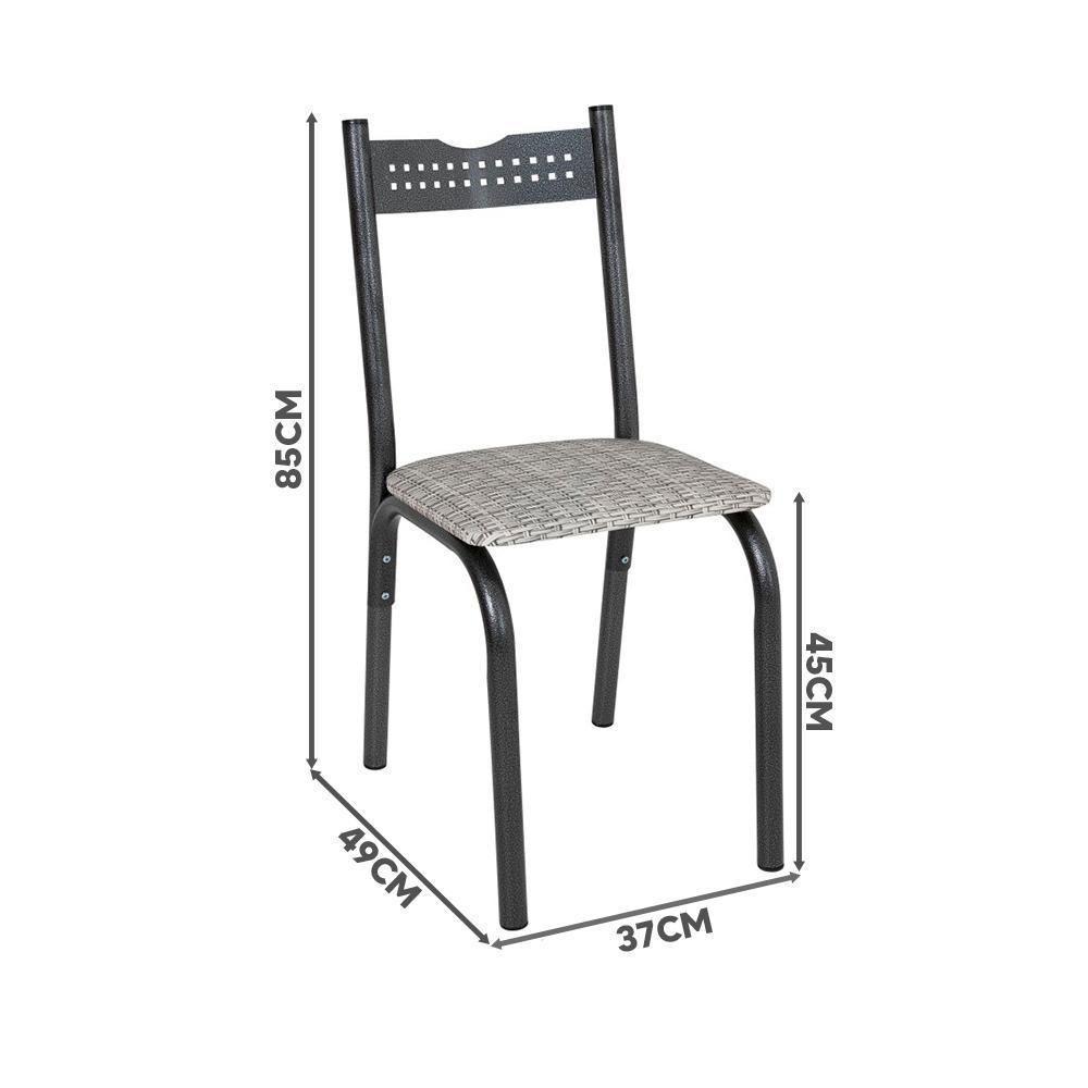 Mesa Com 4 Cadeiras Para Cozinha 110 Cm Preto Carvalho - 4