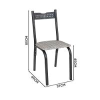 Mesa Com 4 Cadeiras Para Cozinha 110 Cm Preto Carvalho - 4