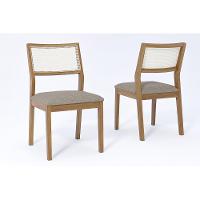 Cadeira Sala De Jantar Bella Kit 2 Un Carvalho-linho Bege - Cimol - 1