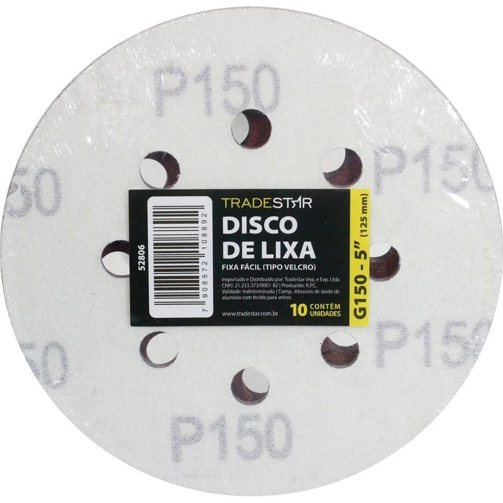 Disco Lixa 125 Mm G150 Alvenaria Com Fixador Tradestar - 1