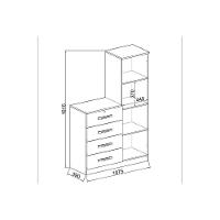 Cômoda Casal Aurora 1 Porta E 4 Gavetas Freijo-white Laca - Genialflex - 2