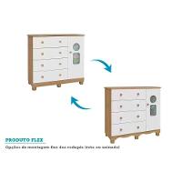 Cômoda Infantil Tedy C- 1 Porta Cristal E 4 Gavetas Branco - Peroba - 5