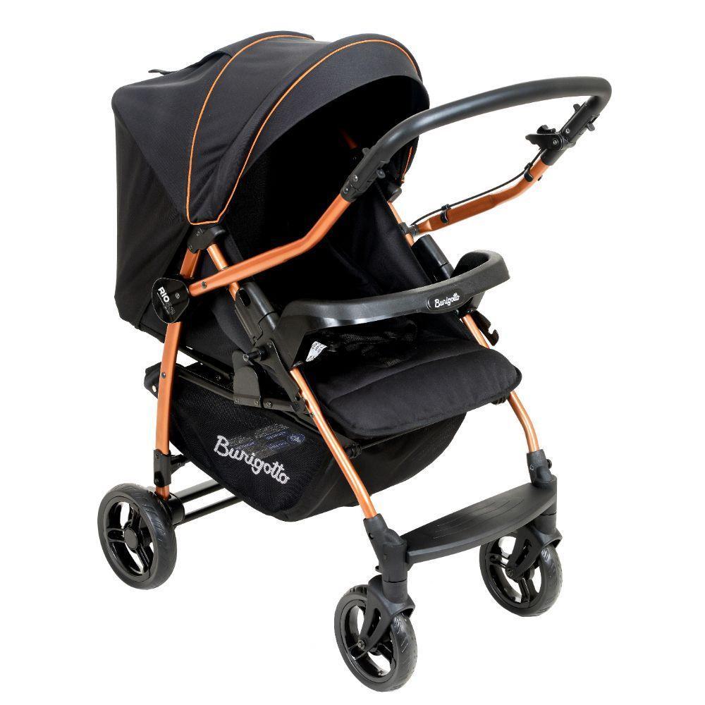 Travel System Burigotto Carrinho De Bebê Rio 22 Com Bebê Conforto Materna Preto Cobre - 3