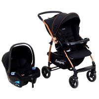 Travel System Burigotto Carrinho De Bebê Rio 22 Com Bebê Conforto Materna Preto Cobre - 1