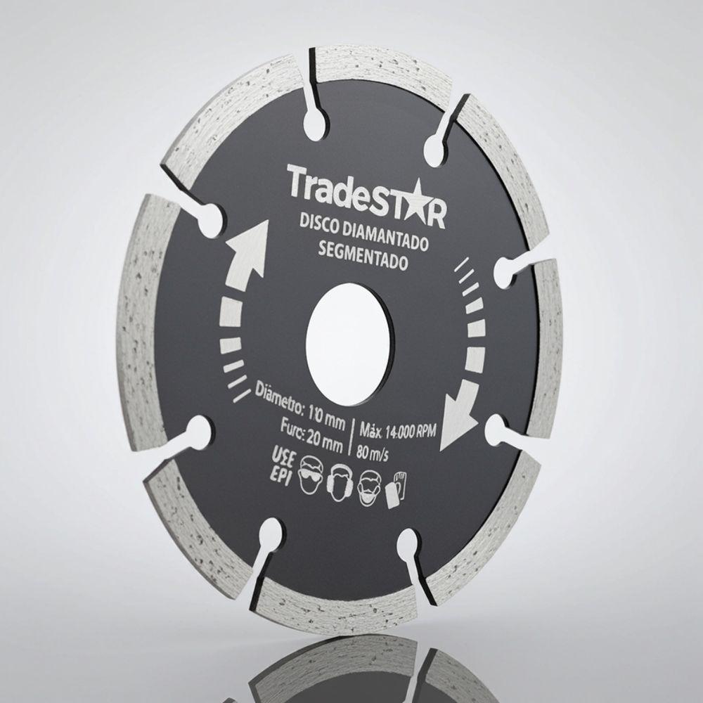 Disco Diamantado 110 Mm Segmentado Furo 20 Mm Tradestar - 6