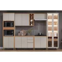 Cristaleira Sala Jantar Allure C- 2 Portas 1 Gaveta E C- Led 70cm Jequitiba-gris Fosco - Linea Brasil - 6